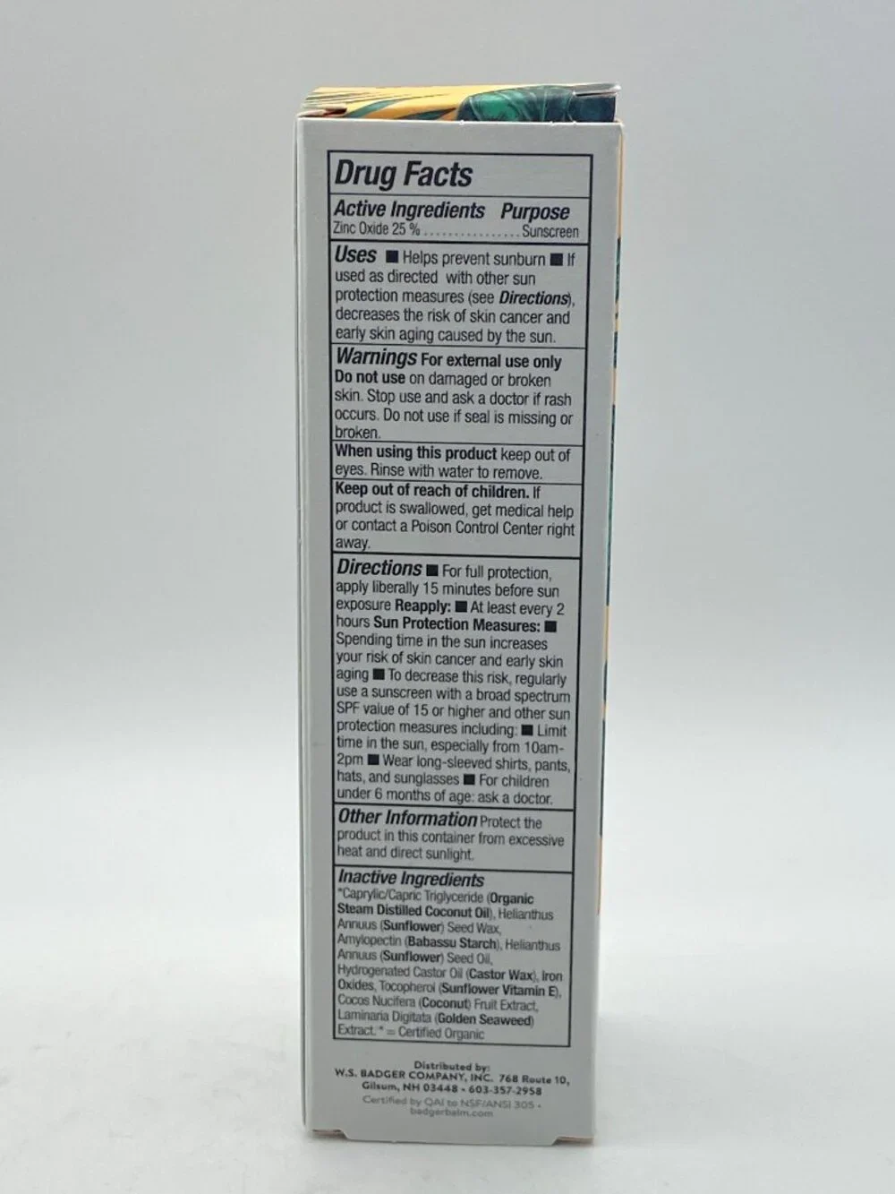 BADGER Face 40 Mineral Sunscreen Sheer Tint (1.7 fl oz / 50 ml) - NIB (Exp 11/28